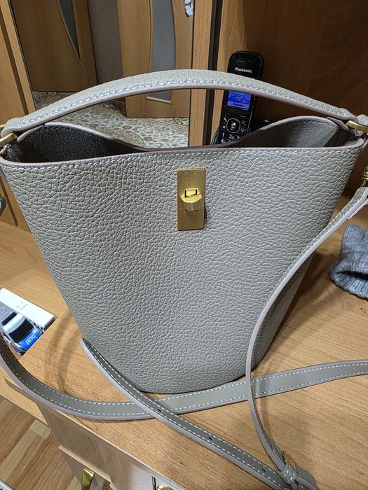 Кожаная сумка, кросбоди бочонок