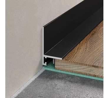 Микроплинтус L-образный щелевой MicroPL черный матовый алюминиевый