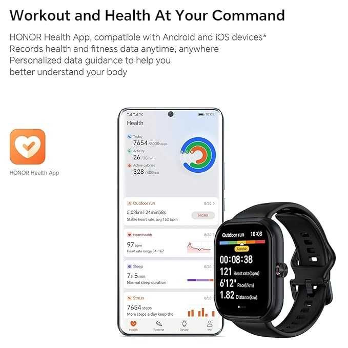 Смарт часовник HONOR Watch Choice черен