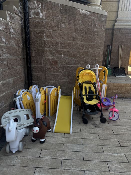 Продам детский комплекс, коляску, велосипед