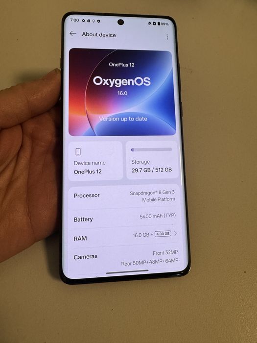 Telefon OnePlus 12- Ecran 6.82 inch Amoled 16Gb ram 512Gb gaming foto