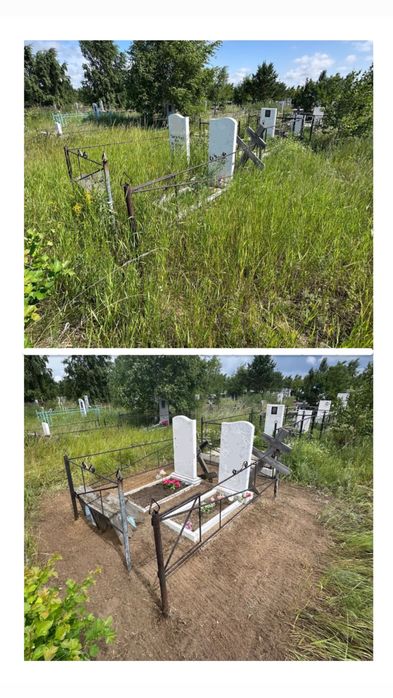 Уборка могил, мытье памятников, покраска оград