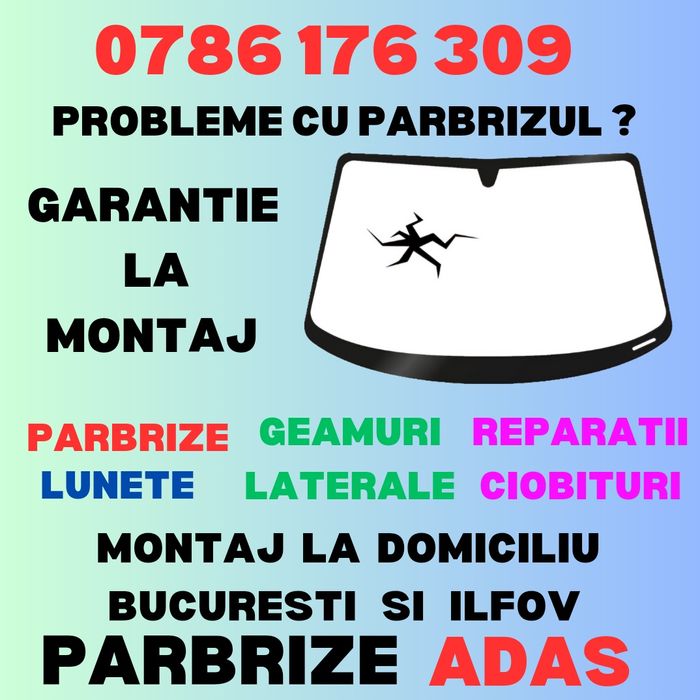 Montaj parbrize audi bmw dacia renault ford mercedes vw skoda opel etc