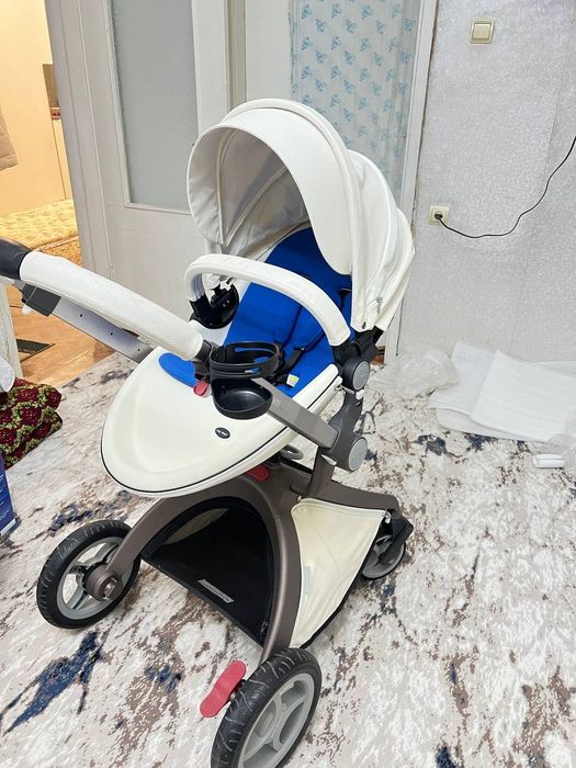 Детская коляска Hot Mom 2 в 1 (Белая экокожа)