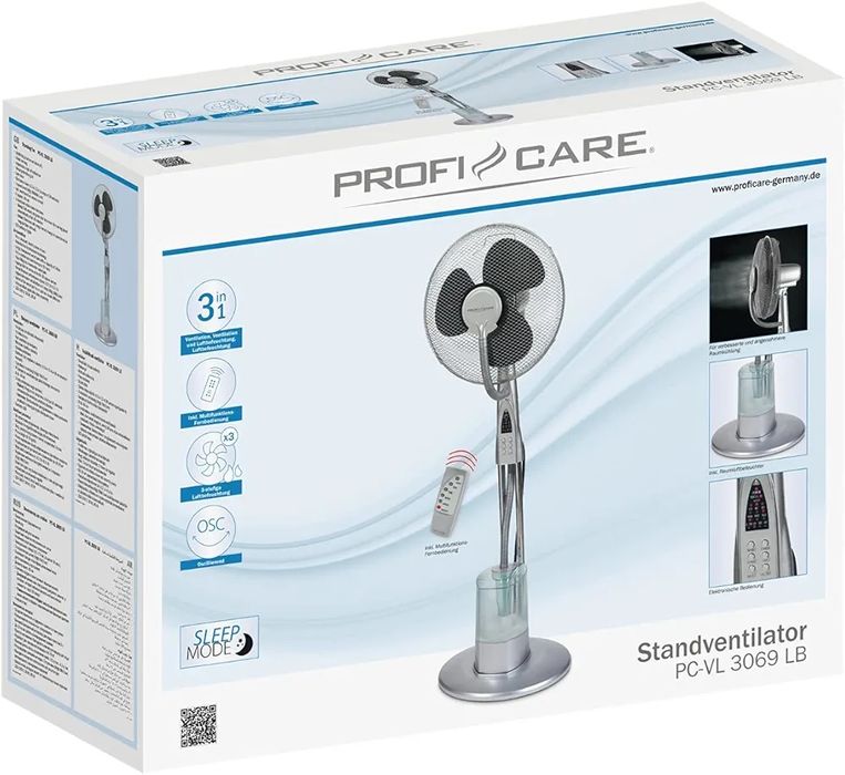 Нов вентилатор ProfiCare, PC-VL 3069 LB, 85W, Овлажняване на въздуха