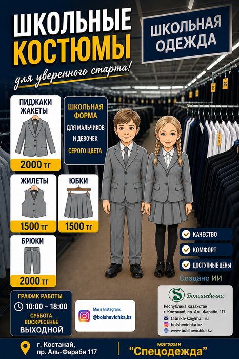 Школьная форма серого цвета