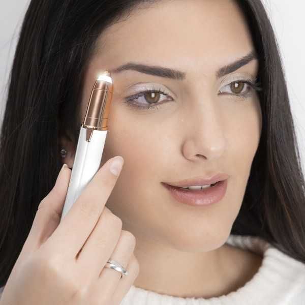 Epilator facial de precizie portabil fara durere lumina LED alb/auriu