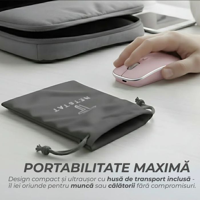 Mouse Office NETSTAT, Cu 3 Tipuri De Conexiuni, Negru, Sigilat, Roz ...