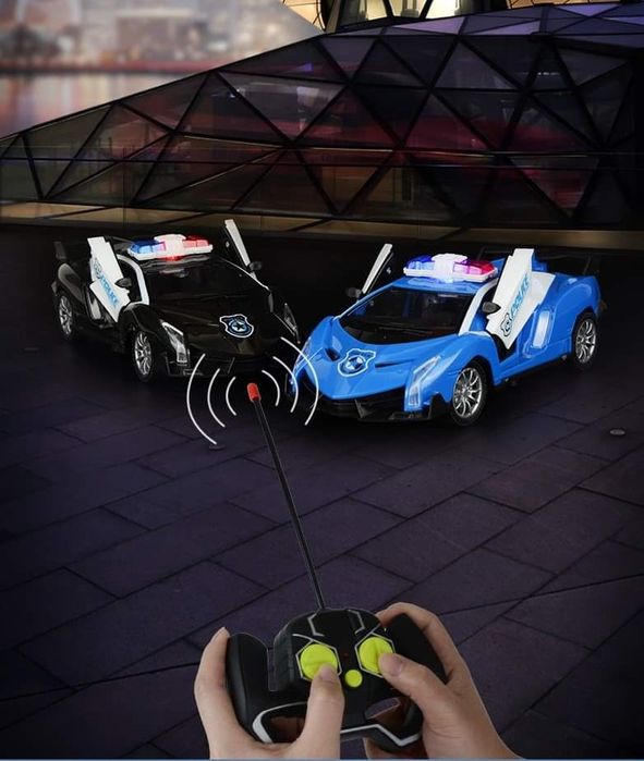 Акумулаторна полицейска кола с дистанционно управление, електрическа с