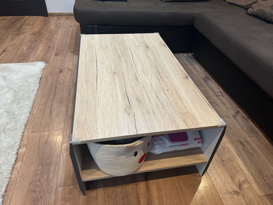 Холна маса в дъб сонома и сив антрацид