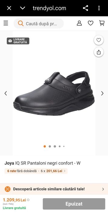 Saboti piele JOYA IQ SR Black slip resistant marimea 37 zero km