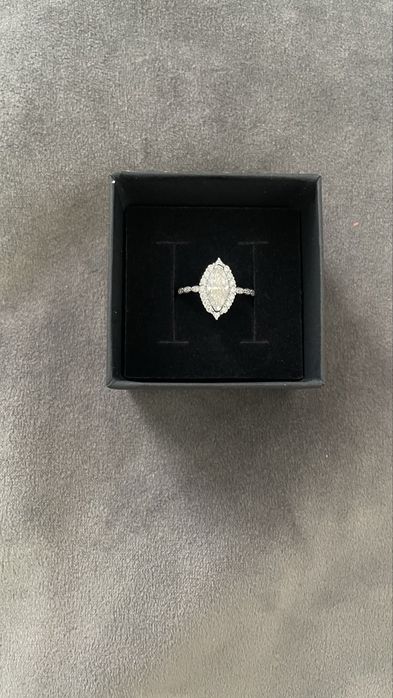 Кольцо серебряное маркиза