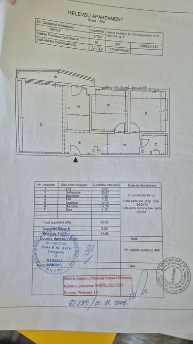 Apartament de vanzare 3 camere - Targoviste Micro 3- str. Constantin Brancoveanu nr 70