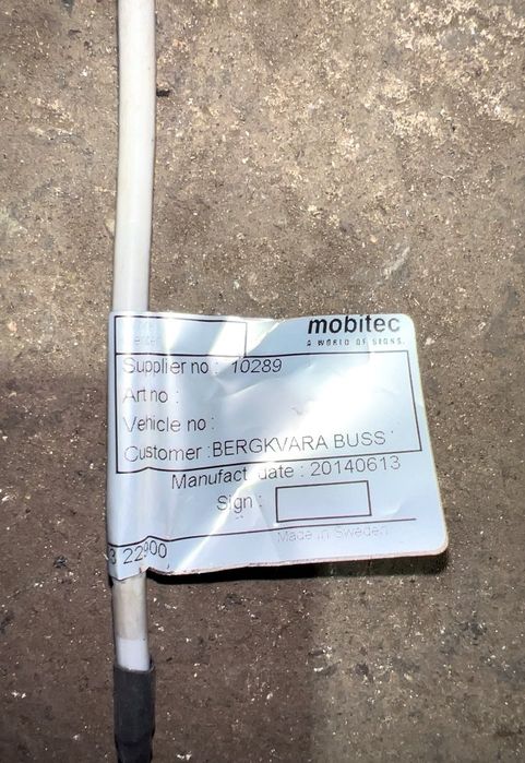 22405920 Semn de destinație pentru autobuz, în față MOBITEC B5LH, B0E (2008-) VOLVO
