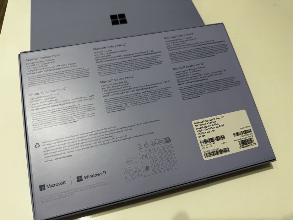 Microsoft Surface Pro 12’ 2025  16Gb 512Ssd Sigilat*