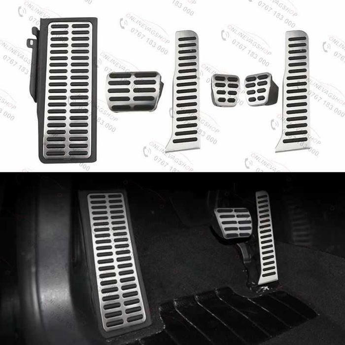 Set pedale inox cutie DSG sau manuala VW Passat B6,B7, CC, Tiguan, Golf 5, Golf 6, Eos, Scirocco, Skoda octavia 2, Seat Leon 1P
