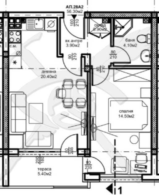 Продава се Двустаен апартамент в Пловдив, Южен - 65 кв.м за 616 €/кв.м - Снимка #2