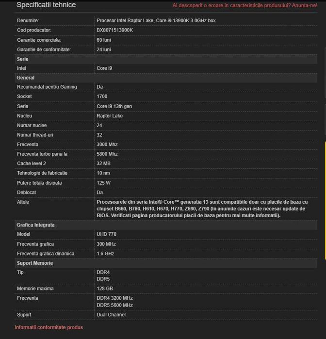 Procesor i9 13900K + Placa de baza GIGABYTE B760M AORUS ELITE AX