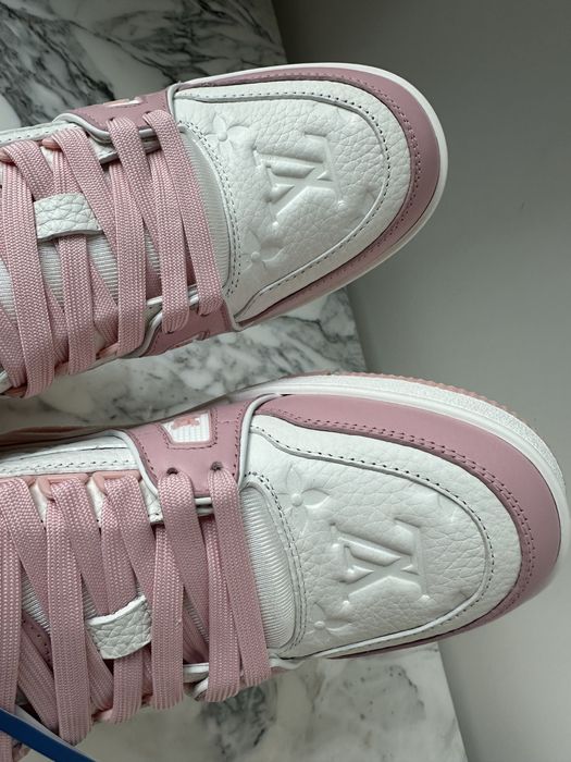 sneakers piele naturala LV Trainer Pink –