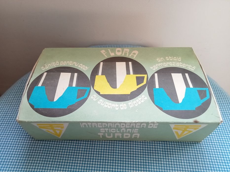 Set pahare vechi Romanesti Flora si Zana ,canita Termorezistenta RSR