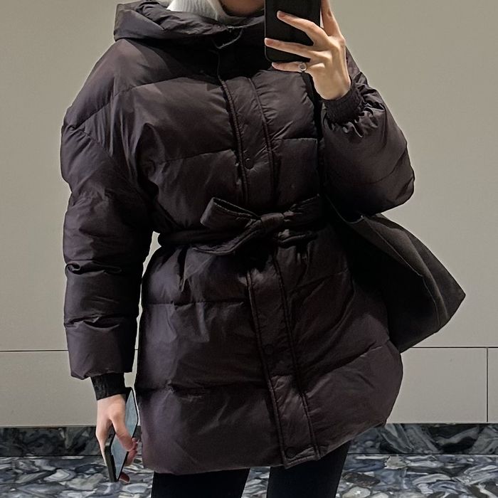 Пуховик зимний коричневый