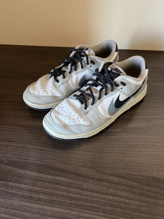 Nike Dunk Low Stencil Swoosh Grey White
