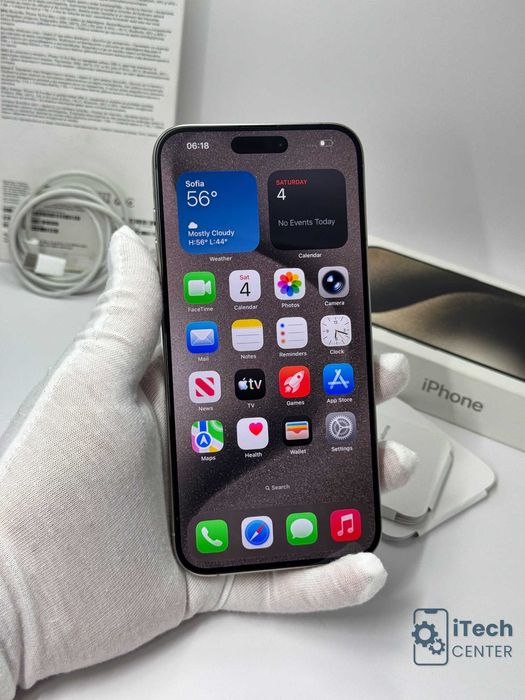 iPhone 15 Pro MAX, 256GB, Natural Titanium, КАТО НОВ, 1г. ГАРАНЦИЯ!