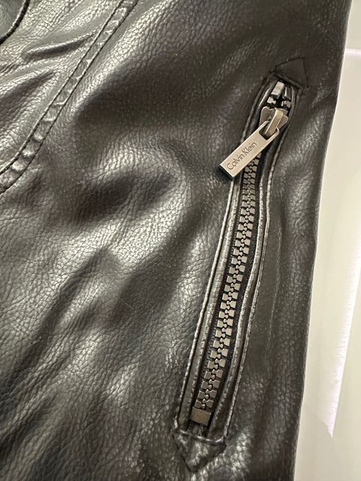 Черно кожено яке Calvin Klein