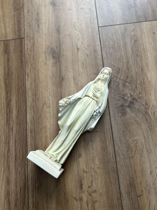 Statueta Sfanta Maria•Alabaster White&Blue•27cm-Cadou