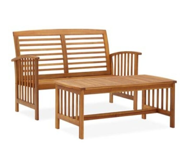 Set mobilier de grădină, 2 piese, lemn masiv de acacia