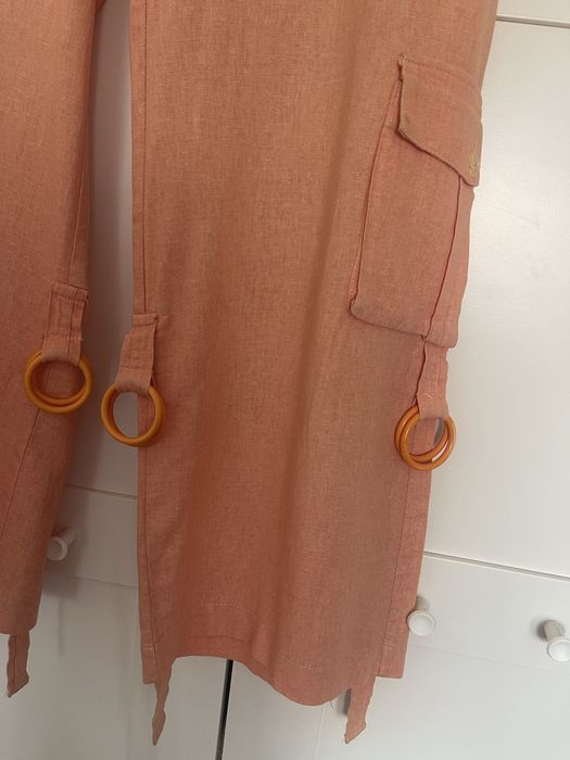 Pantaloni 3/4 de in 100%, superbi, cu șase buzunare burduf