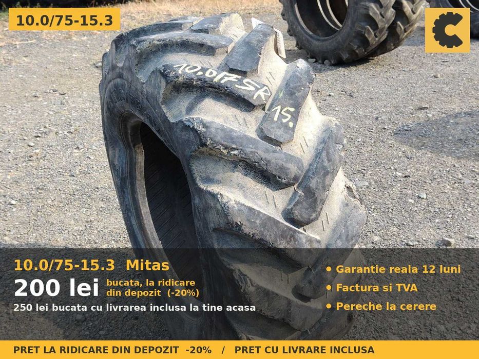 ANVELOPE 10.0/75-15.3 260/70R15.3 Mitas Cauciucuri Remorca Implement 8PR Agricole SH GARANTIE Factura TVA