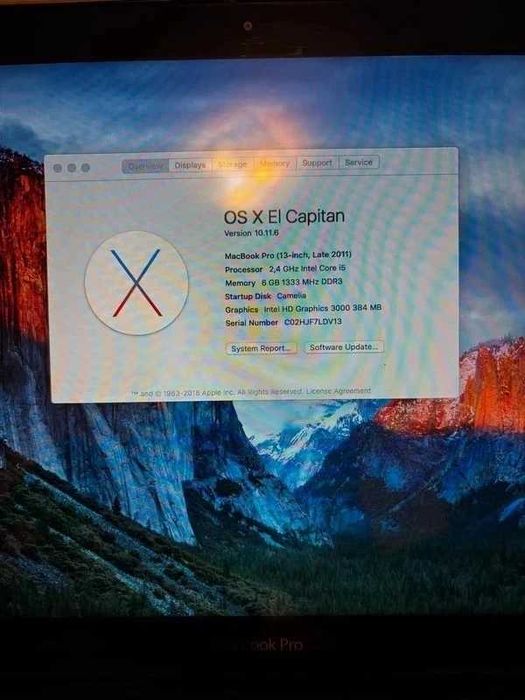 Macbook Pro 13” (Late 2011) / Apple Laptop