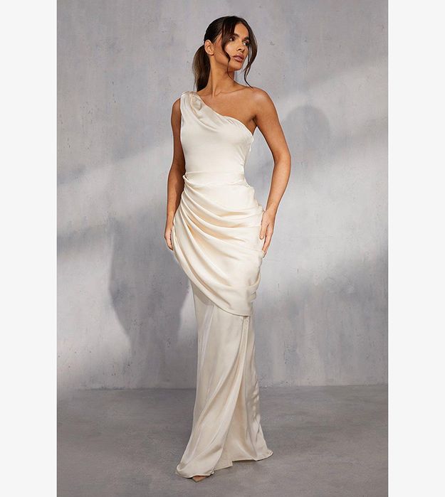 Официална рокля сатенена дълга Misspap