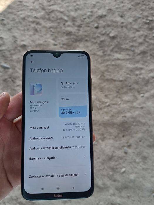 Redmi not 8 sotiladi