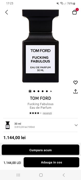 Apa de Parfum Tom Ford Facking Fabulous nou