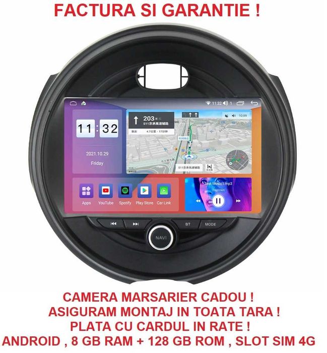 Navigatie Mini Cooper din 2015 - 2020 , Noua Garantie 2GB 4GB 8GB RAM