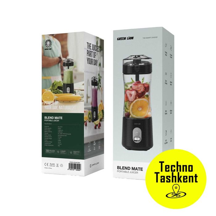 Портативная соковыжималка Green Lion, 150 Вт, 380мл, 4000мАч, 18000об.