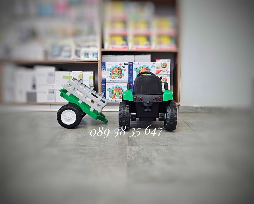 ТОП ЦЕНА!НОВО!Акумулаторен трактор с ремарке Dallas с 12V,дистанционно