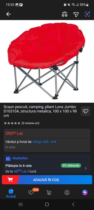 Scaun camping pliabil NOU!