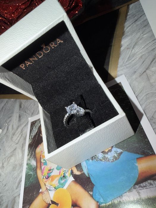 Inel pandora double heart