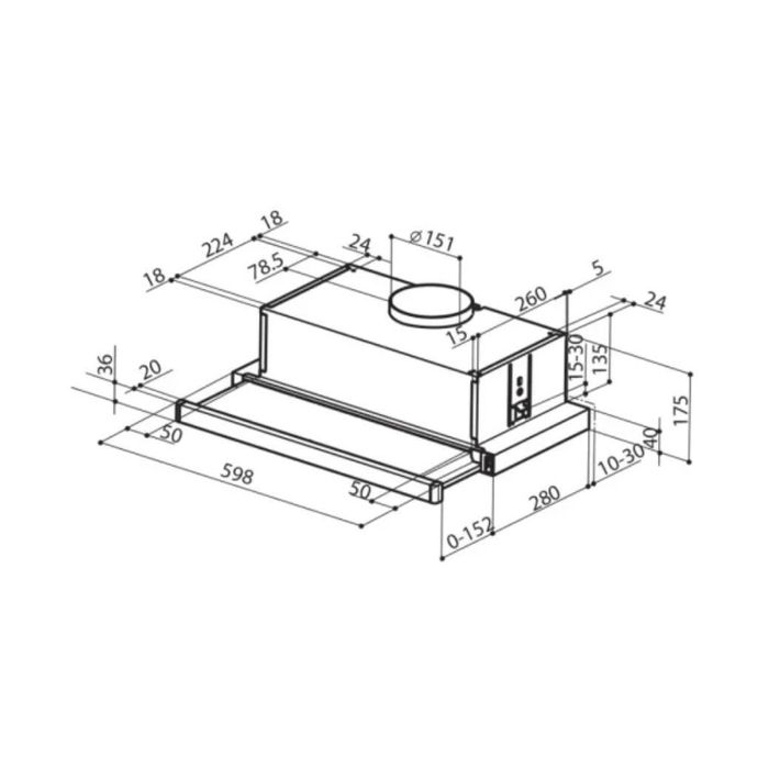 Вграден аспиратор/кухненска витяшка Fiber