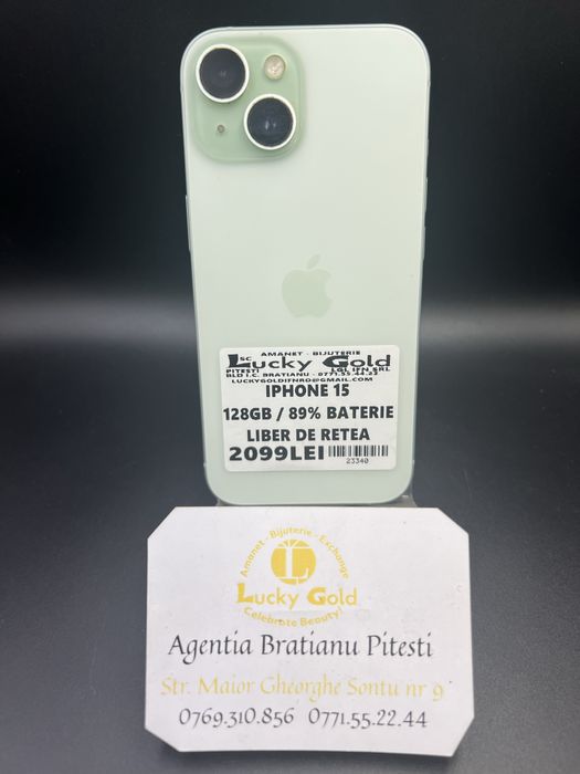 Iphone 15 128gb 89% baterie Liber de retea Cod produs 23340