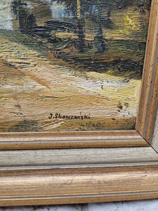 Прекрасна стара белгийска картина масло върху платно