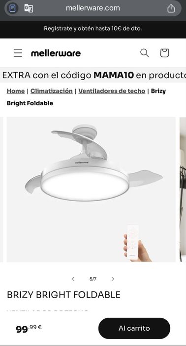 Ventilator de tavan MELLERWARE Brizy Bright Foldable