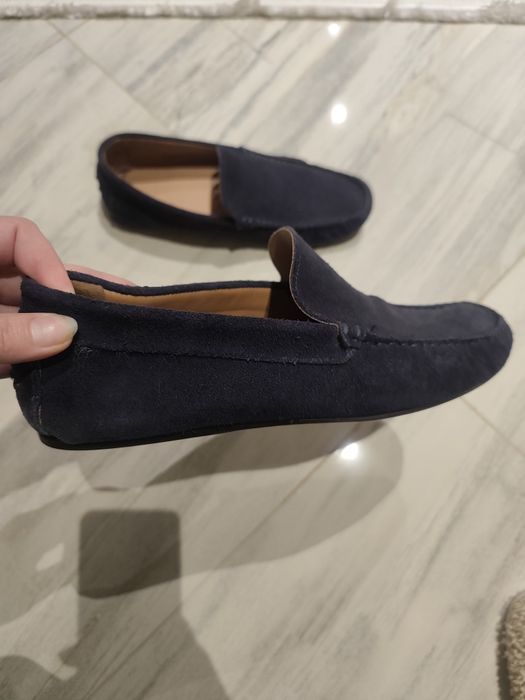 Мъжки мокасини естествен велур