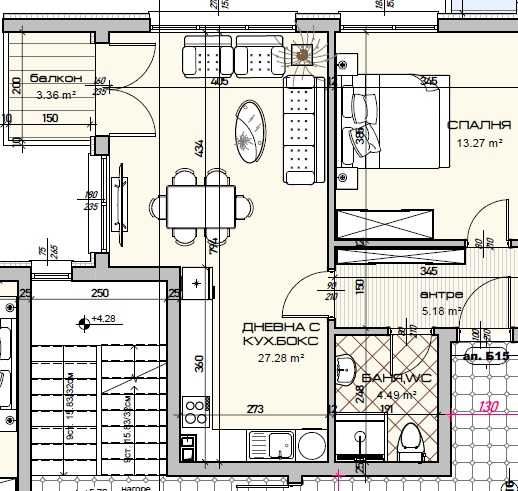 Продава се Двустаен апартамент в Варна, Виница - 72 кв.м за 1440 €/кв.м - Снимка #3