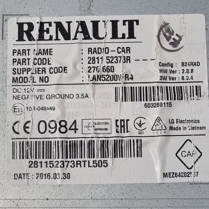 Navigatie Dacia Duster Facelift 2013 - 2018 (1384) 281152373r