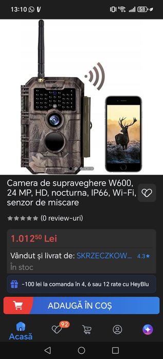 Camera de supraveghere wifi trail w600