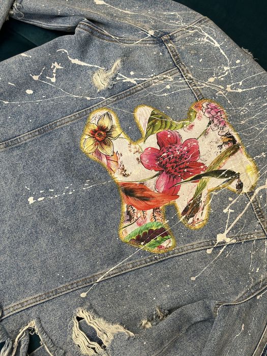 HANDMADE ново деним яке с апликации Zara